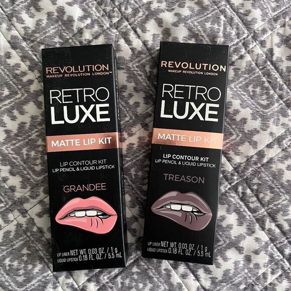 Revolution Retro Luxe Matte Lip Kit Set of 2 - Picture 1 of 3